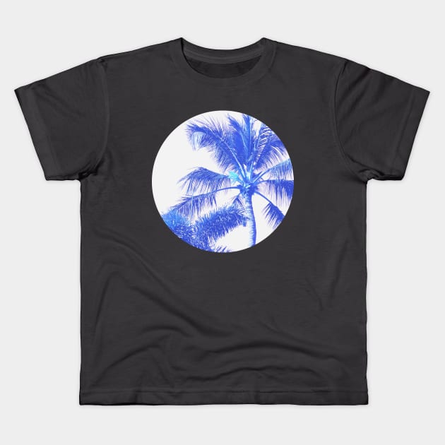 Blue Palm Trees in a Perfect Sky Kids T-Shirt by Vin Zzep